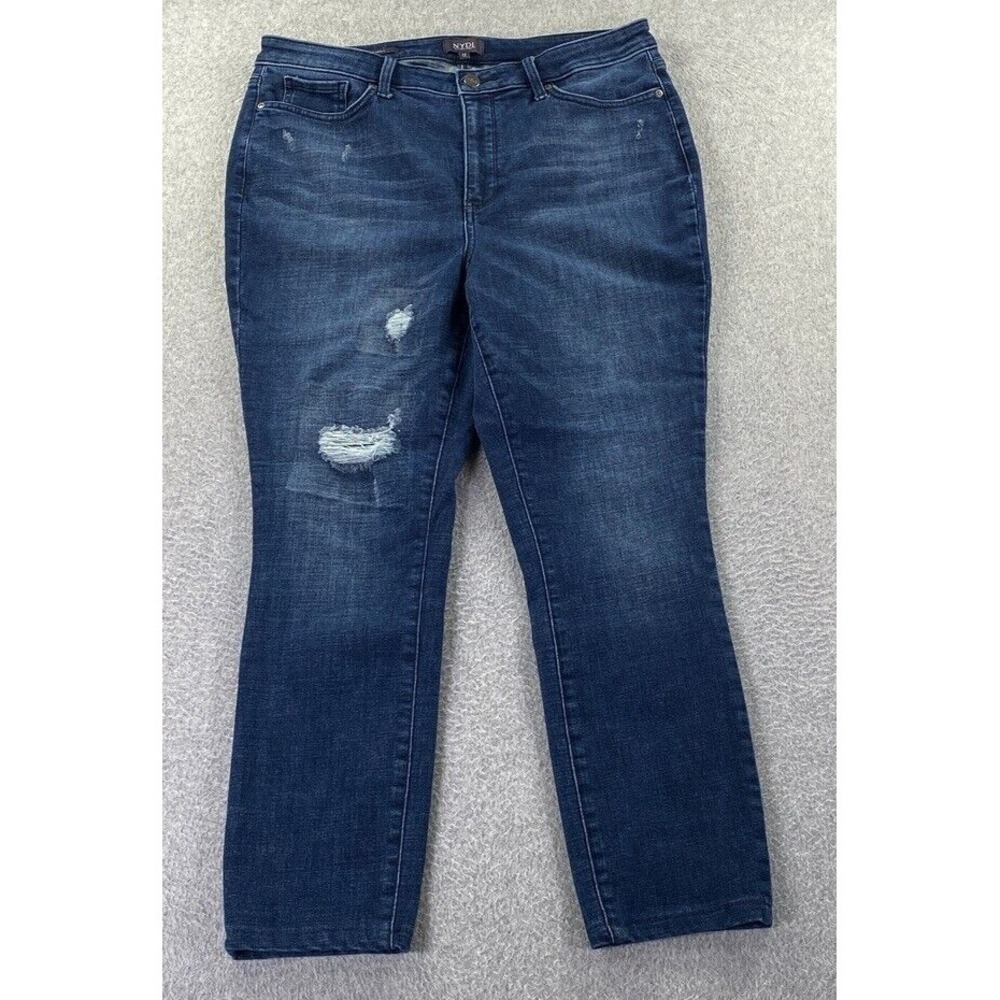 NYDJ Womens Ami Skinny‎ Jeans Medium Wash Blue Denim Size 12 (34x27) Stretch